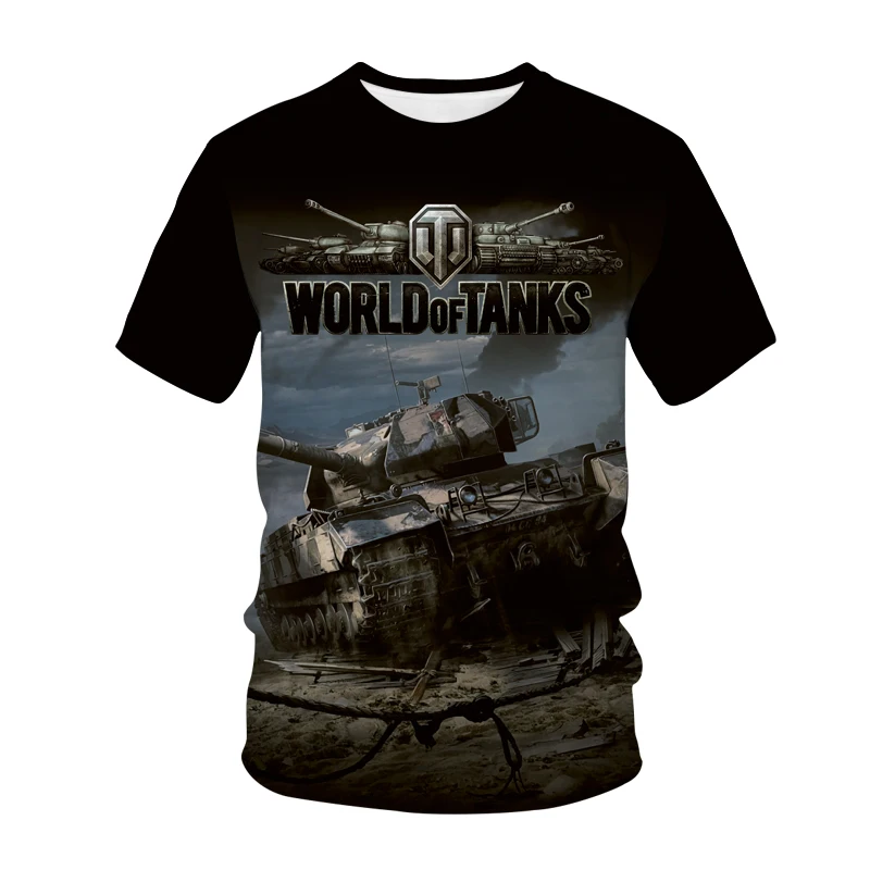 Summer Pop Game T Shirt World Of Tanks 3D Print Men\'s Women\'s Combat Streetwear O Neck Short Sleeve Oversized Loose Top