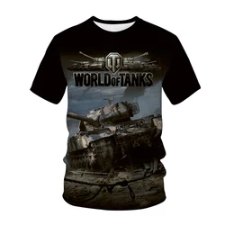 Summer Pop Game T Shirt World Of Tanks 3D Print Men's Women's Combat Streetwear O Neck Short Sleeve Oversized Loose Top