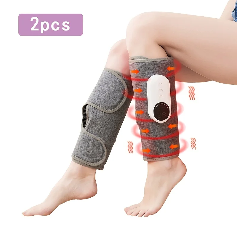 LINGTENG Two Wireless Air Pressure Calf Massagers with Heating, 2500mAh High-Capacity Lithium Battery, Multiple Massage Modes, Allowing You to Relax Your Legs anytime, Anywhere—the Perfect Gift for Christmas, Mother's Day, and Father's Day