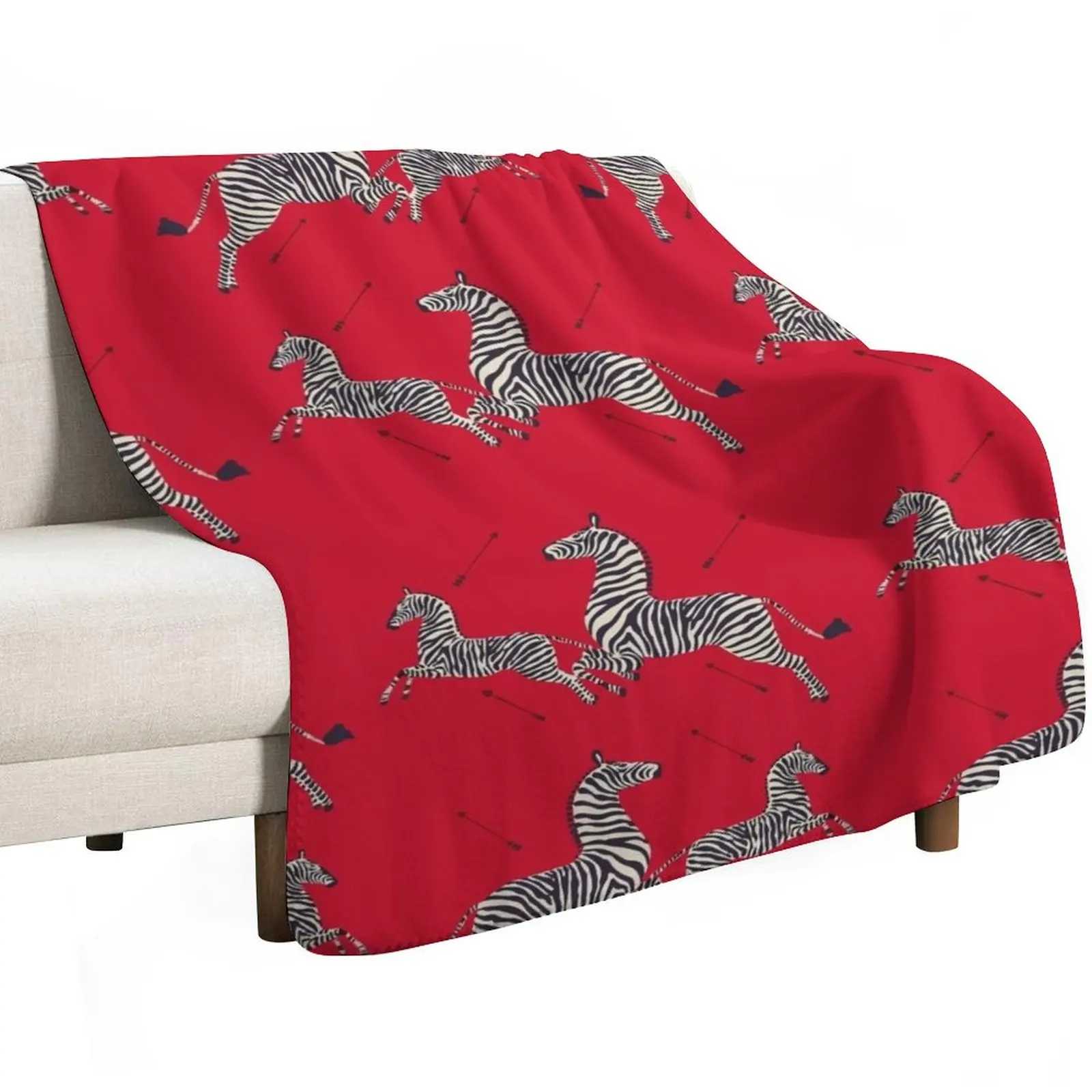 Scalamandr?? Zebra (red) / The Royal Tenenbaums Throw Blanket Air Conditioner Soft Blanket for Office Home