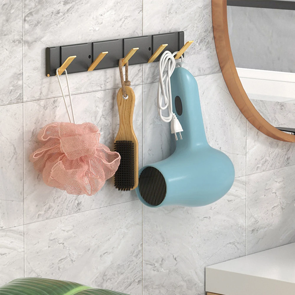 2 Ways Installation Wall Hooks Folding Towel Hanger Save Space Coat Clothes Holder For Bathroom Kitchen Bedroom Hallway