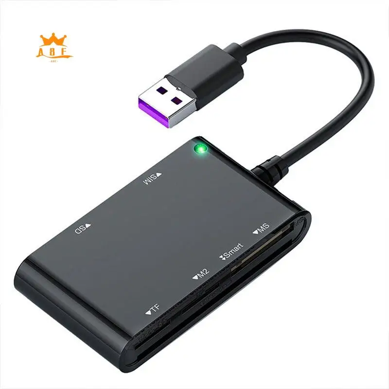 

A08E-USB 3.0 Устройство чтения карт памяти 6 в 1 Smart/MS/M2/TF/SIM/SD Устройство чтения карт памяти USB3.0