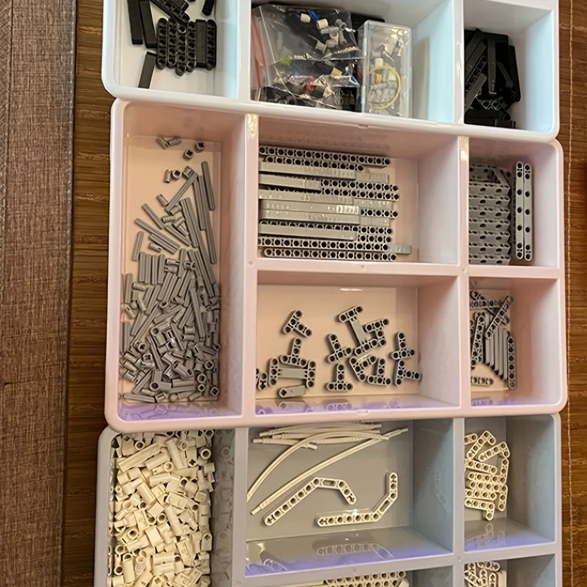 2PCS Divided Storage Box, Multi-Grid Plastic Organizer for Art Supplies Lego Building Blocks, Drawer Classification Container