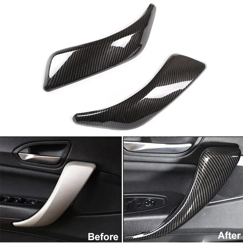 2/4Pcs Carbon Fiber Style Car Inner Door Handle Cover For BMW 1 Series F20 F21 F22 2012-2018 2 Series F22 F23 2014-2019 Decor