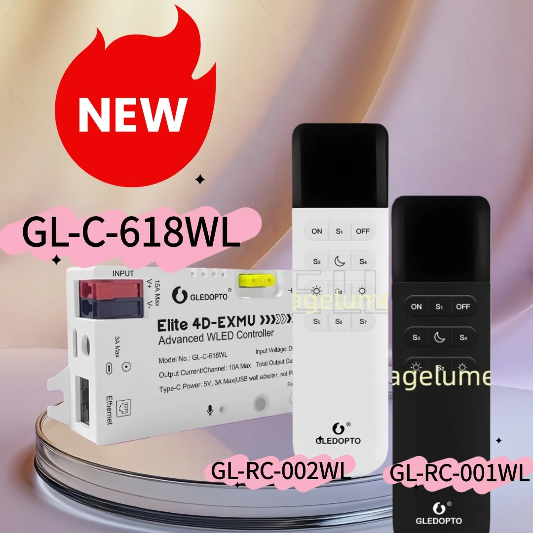 Elite Advanced ESP32 WLED LED Strip Light Controller with 4 Outputs Music Reactive Energy Save Relay DIY Dynamic Light Digital