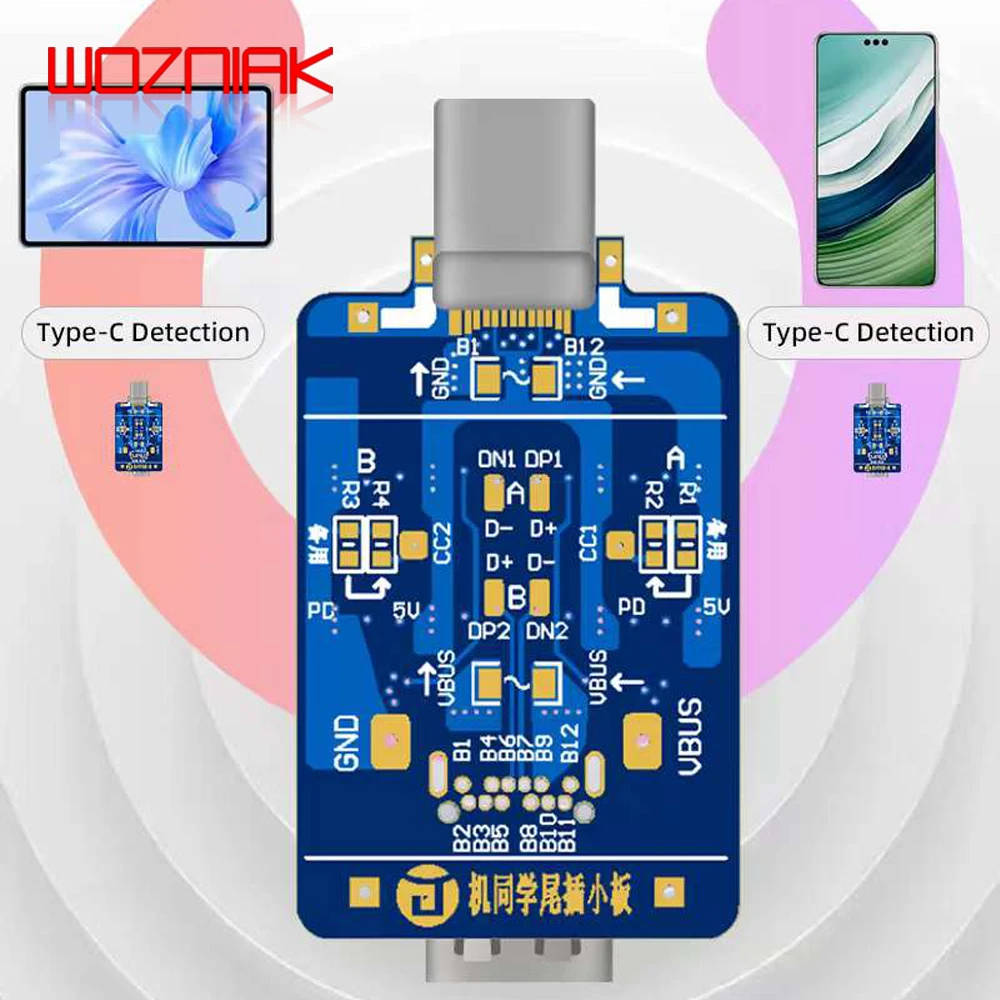 JITONGXUE BL-804 Тестовая плата хвостовой вилки для интерфейса TYPE-C Не требует разборки, обнаружения неисправностей Детектор мобильных планшетов