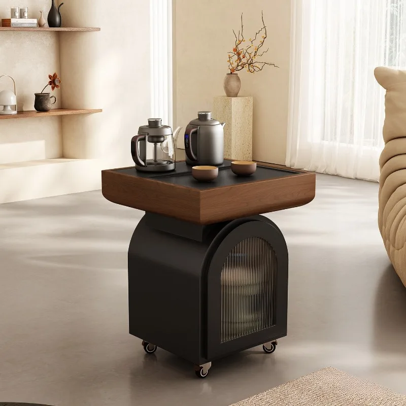 voor thuisgebruik, kleine theewagen, balkon op de bank, vrijetijdstheetafel voor thuisgebruik, kleine theetafel, waterkoker geïntegreerd