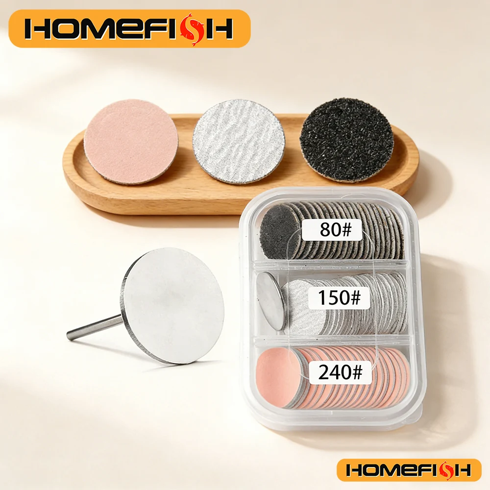 60pcs Replaceable Sanding Paper With Metal Disk Pink Pedicure Nail Bit Sandpaper Foot Care Tool Accessories view 3