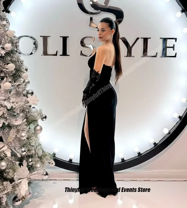 Thinyfull-Robe de Bal en Velours Style Sirène, Tenue de Soirée Longue Fendue, Personnalisée, pour Occasions Spéciales