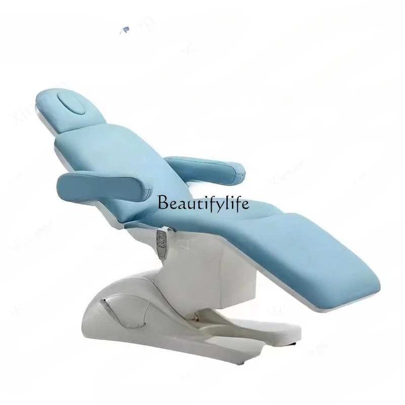 

*Luxury Modern Light Blue Beauty Salon Electric Spa Chair Electric Facial Beauty Bed