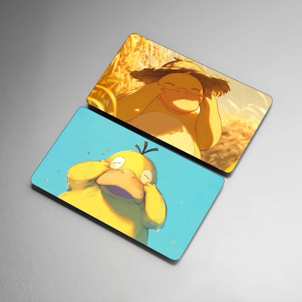 P-Psyduck Anime Anime 1 Set Of 4 Pcs Funny Shell Ultra Thin No Fade Sticker Skin Cover Film For Debit Credit Card