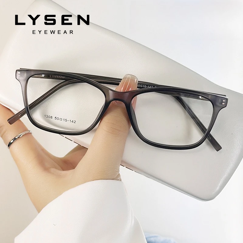 Okulary korekcyjne damskie LYSEN, modne, prostokątne, z powłoką anty-niebieskie światło, możliwość personalizacji, okulary optyczne na krótkowzroczność i dalekowzroczność.