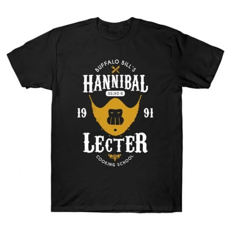 

Hannibal Lecter Cooking School Silence of the lambs Horror movie Gift t shirt Scary Cannibal Graphic Clothes All size tee S-6XL