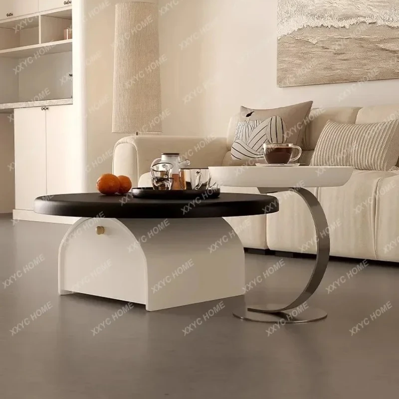 X-S  Modern Coffee Table Advanced Living Room Household  Light Luxury New Round Coffee Table Com HG