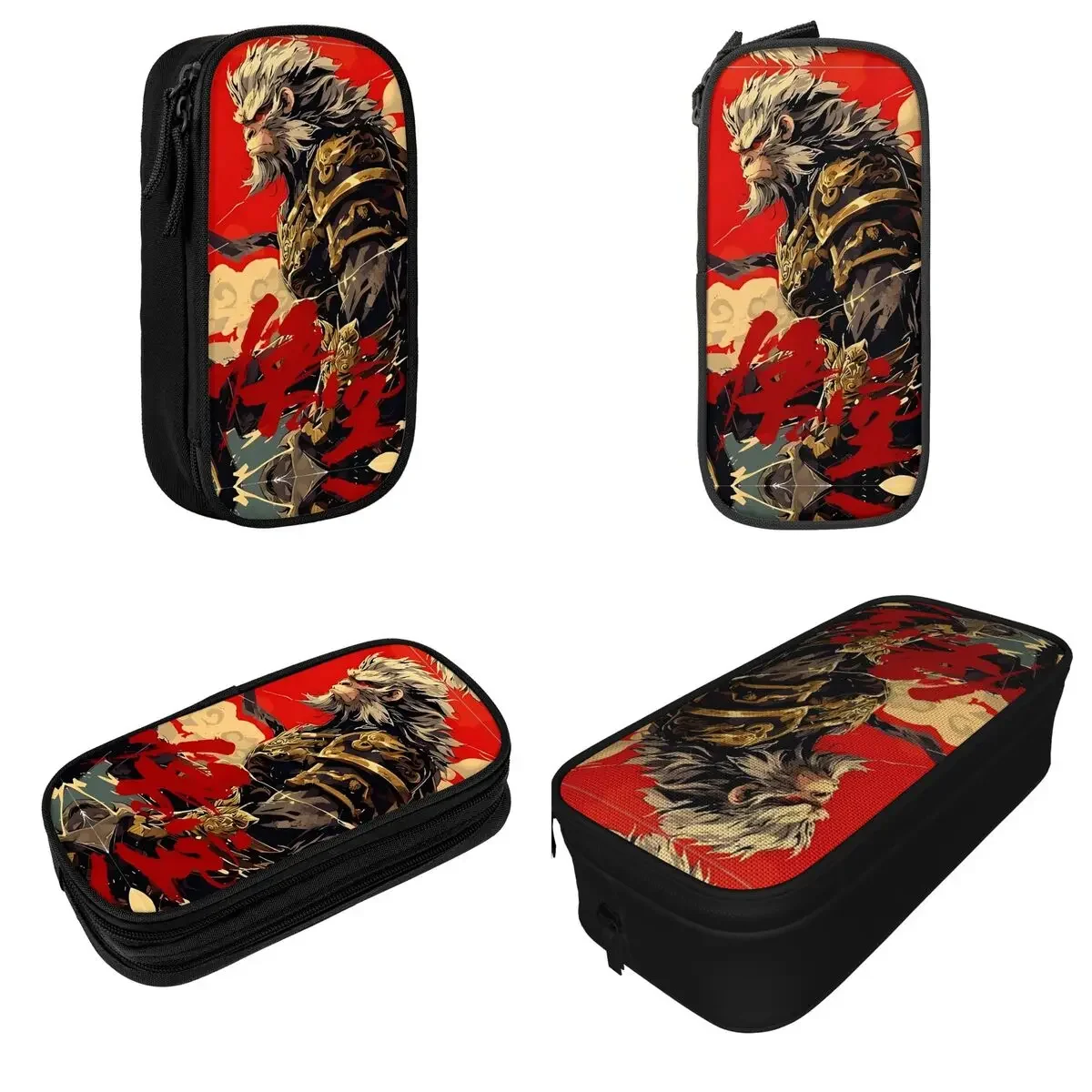 Black Myth Wukong Fanart Pencil Cases Cute Pen Pencil Bags for Student Large Storage School Supplies Zipper Pencilcases