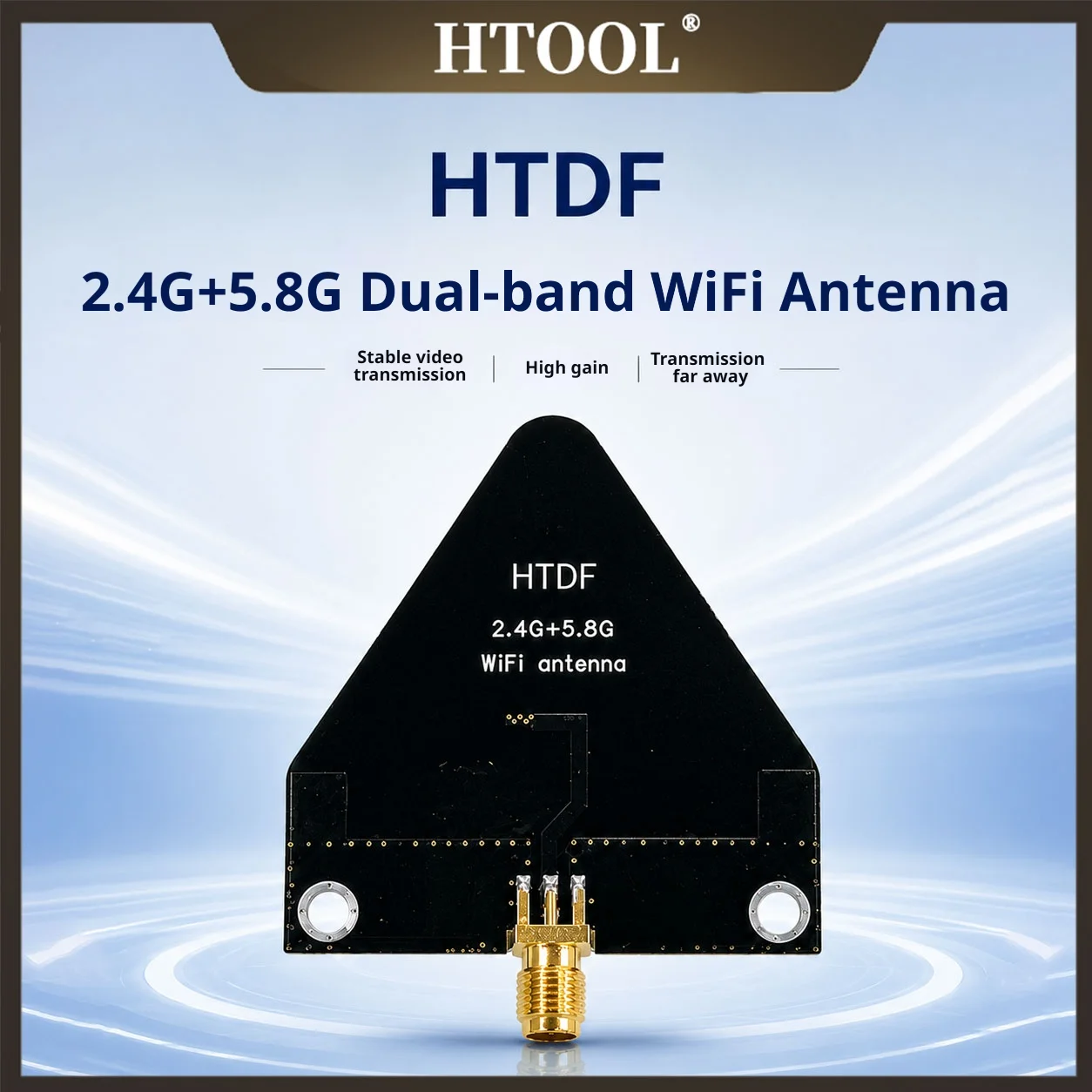 HTDF Dual-Band Antenna 2.4GHz/5.8GHz 6-7dBi SMA for FPV WiFi Drone Mapping Spectrum Analyzer