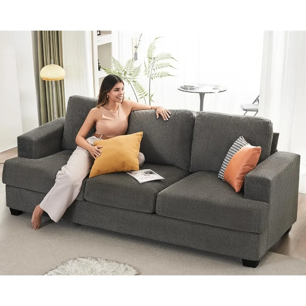 89 Inch Sofa, Comfy Sofa Couch with Extra Deep Seats, Modern Sofa- 3 Seater Sofa Couch for Living Room Apartment Lounge, Grey