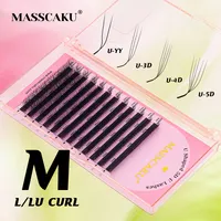 Pestañas Postizas MASSCAKU L LU M Curl en Forma de U, 3D 4D 5D, Súper Suaves, Ligeras y Naturales, Extensiones de Pestañas de Alta Calidad, Suministros de Maquillaje