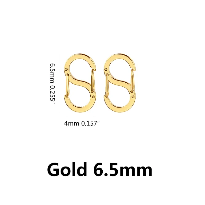 2Pcs Stainless Steel S-Type Buckle Snap Hook Carabiner Necklaces Connectors For Leather Craft Bag Key Ring Jewelry Making