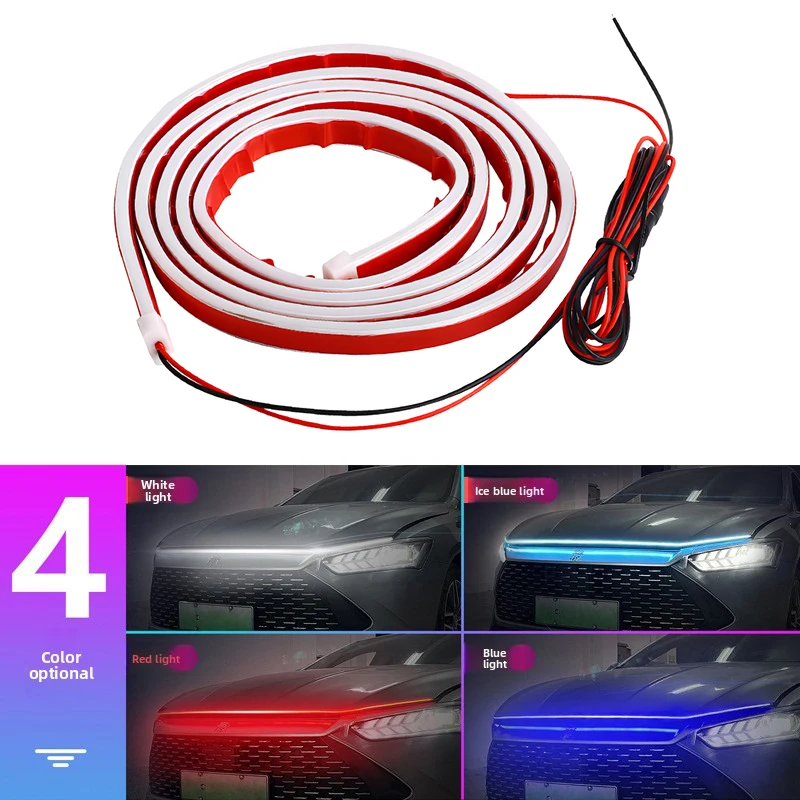 Scan-Start-LED-Motorhaubenlicht, Tagfahrlicht, universelles flexibles dynamisches Auto-DRL, 12V, dekorativer Ambiente-Lichtstreifen