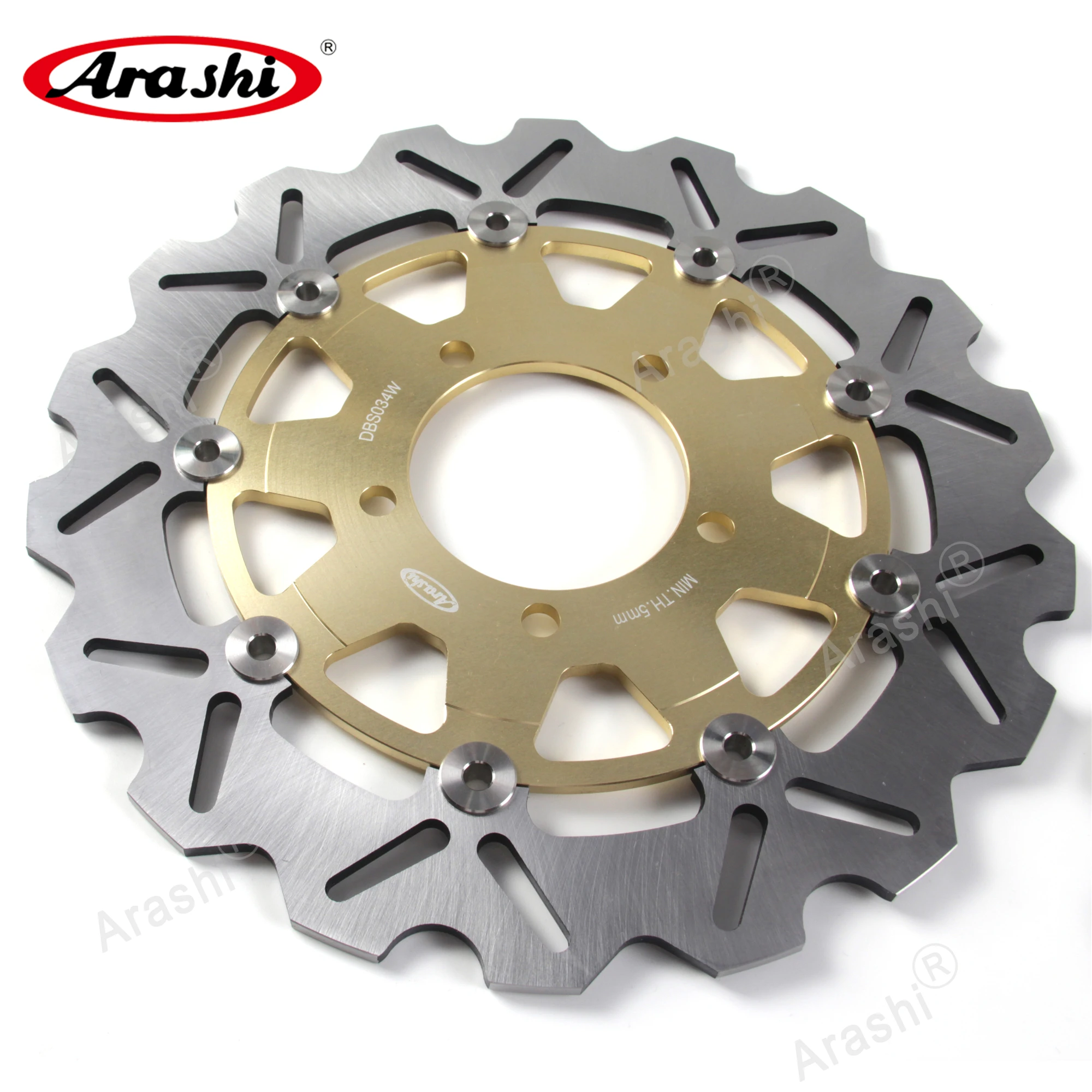 Arashi 300mm ZX6R 636 2003-2004 CNC Full Floating Front Rear Brake Disc Rotors For KAWASAKI ZX6R ZX-6R NINJA ZX636 2003 2004