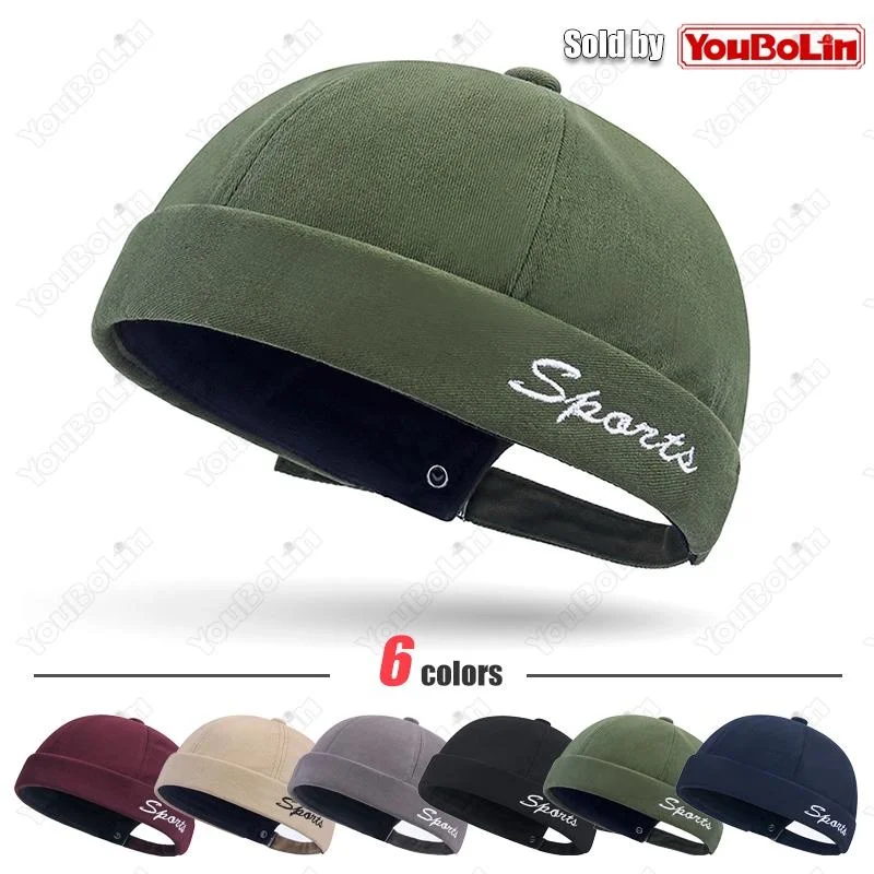 Trendy Unisex Street-Style Hip-Hop Skull Cap,Vintage-Style Fisherman Beanie Hat,Rimless Melon-Top Cap