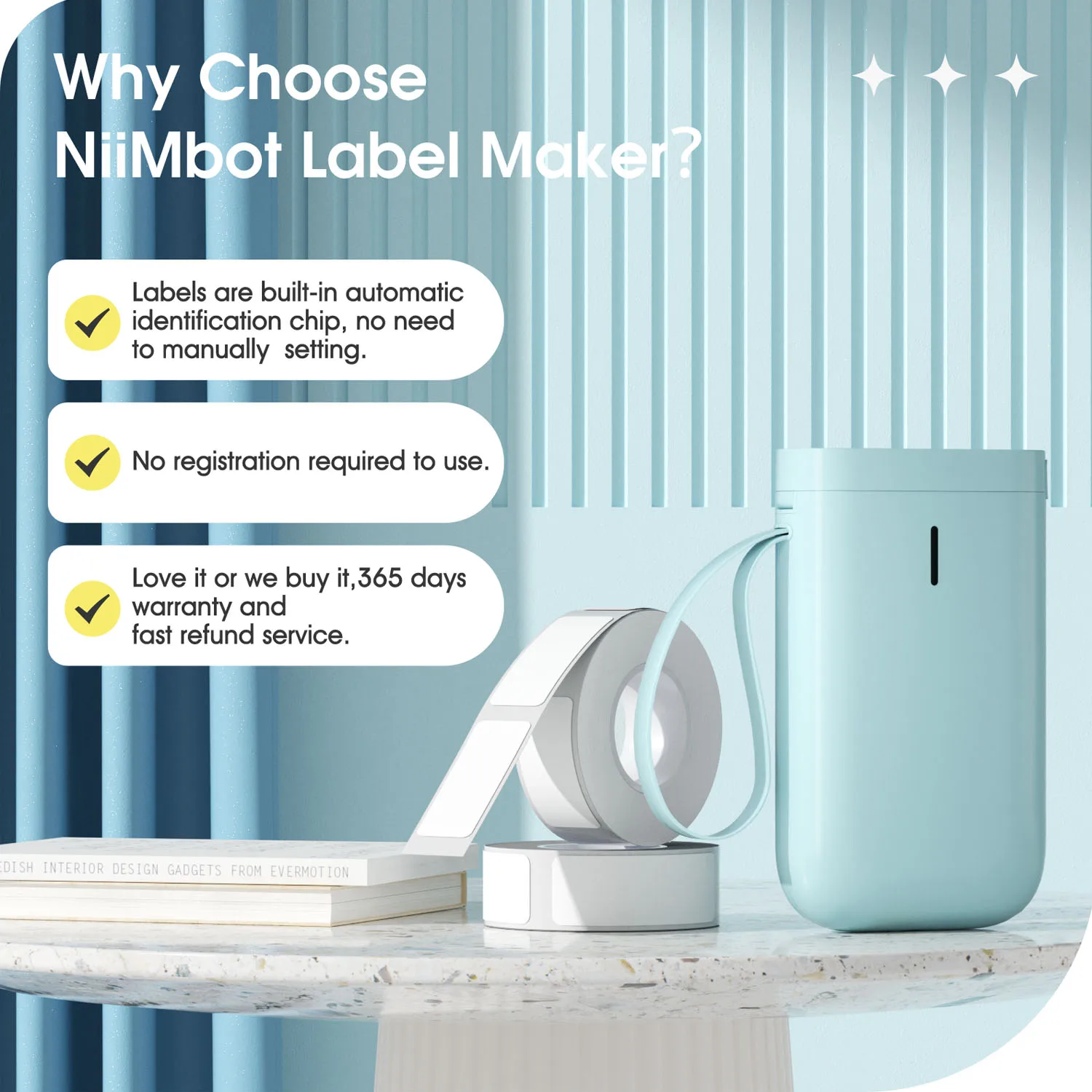 Niimbot D11 Mini Label Maker Wireless Bluetooth Thermal Label Printer Pocket Wireless Sticker Label Machine for Home Of image 5