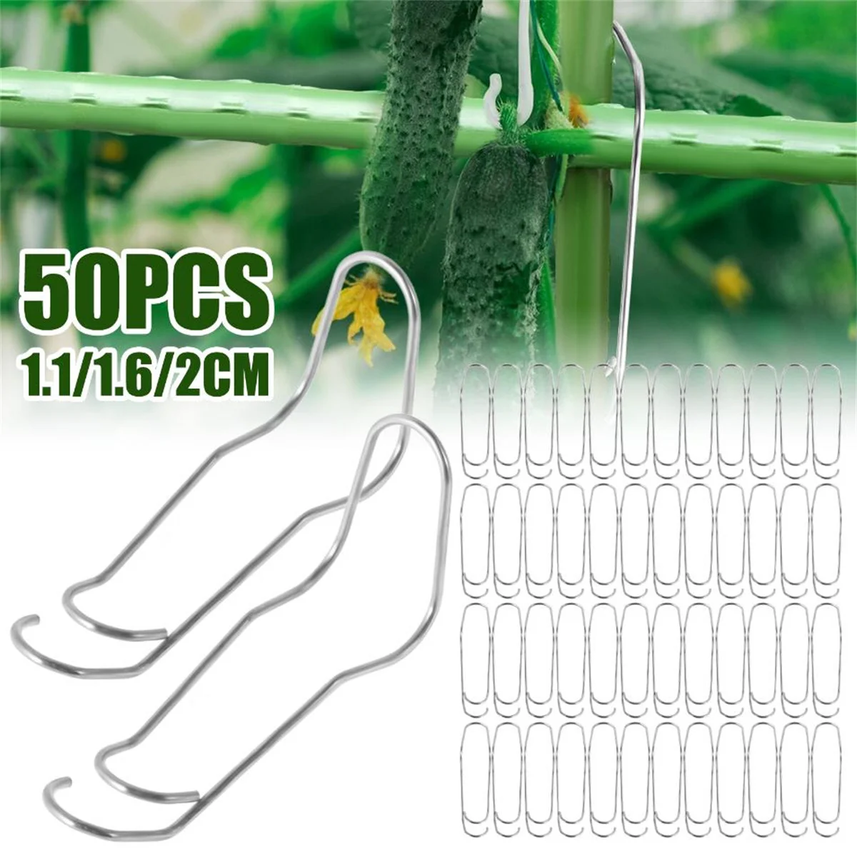 Fivelas de conexão de treliça de plantas, 50 peças, suporte de tubo de escalada, ferramenta de fixação, braçadeira de fixação reutilizável para conector de planta de jardim
