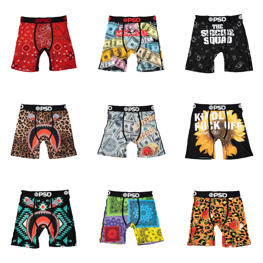 1Pcs Sexy Men Underwear Boxers Men\'s Panties Lingerie Breathable Printed Male Underpants Plus Size Man Boxer Briefs Mens Trunks