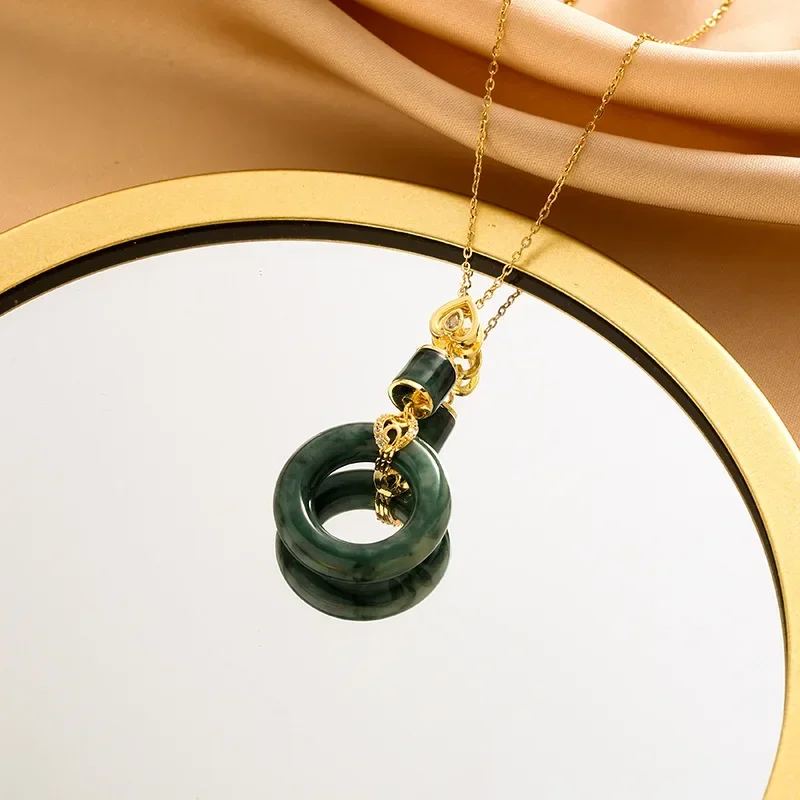 레트로 스타일 안전 버클 기하학적 틈새 새로운 디자인 펜던트 기질 목걸이