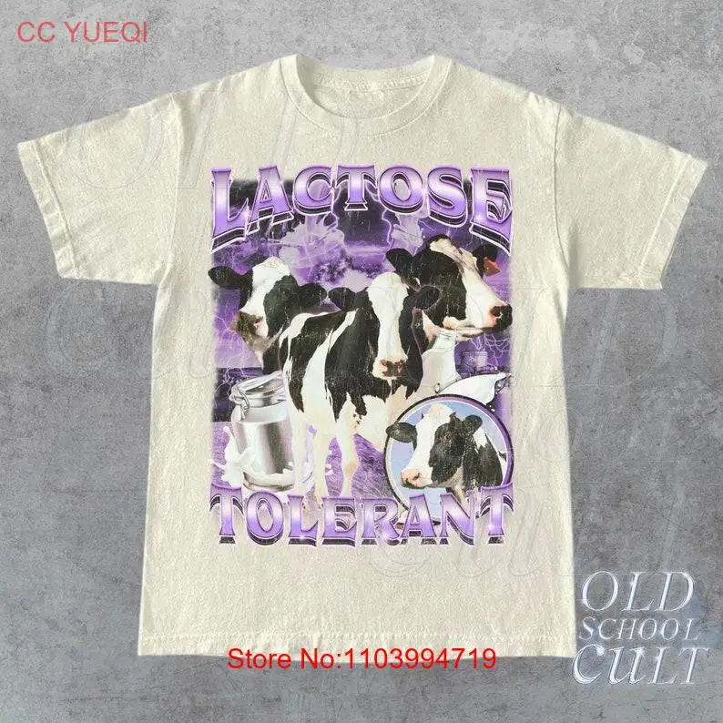 Lactosee Tolerantt Vintage Bootlegg T-Shirt, Retro Milk 90s Funny Graphicc Shirt