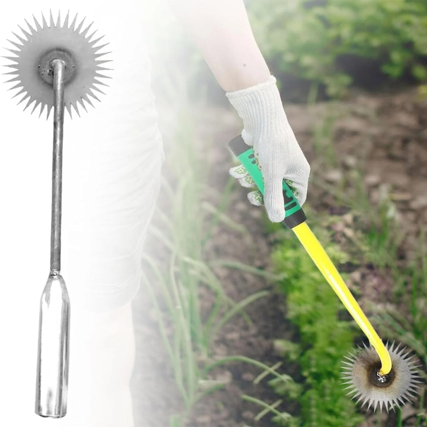 Efficient and Durable Long Handle Weed Master Weeding Tool - Reliable Manganese Steel Garden Weeder Artifact for Uprooting Sod -