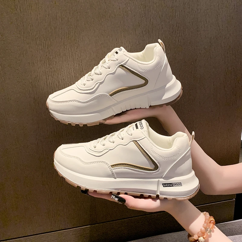 Women Fashion Vulcanize Shoes Female Platform Casual Sneakers Women Flat Mesh Breathable Running Shoes Retro Chunky Sports Shoes