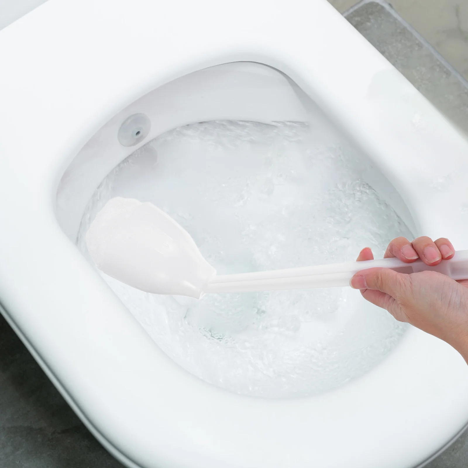 

Toilet Brush Long Handle Soft Bristle Elastic Head Squeeze Water For Dead Corner Washroom Cleaning Bowl Scrubber Bathroom