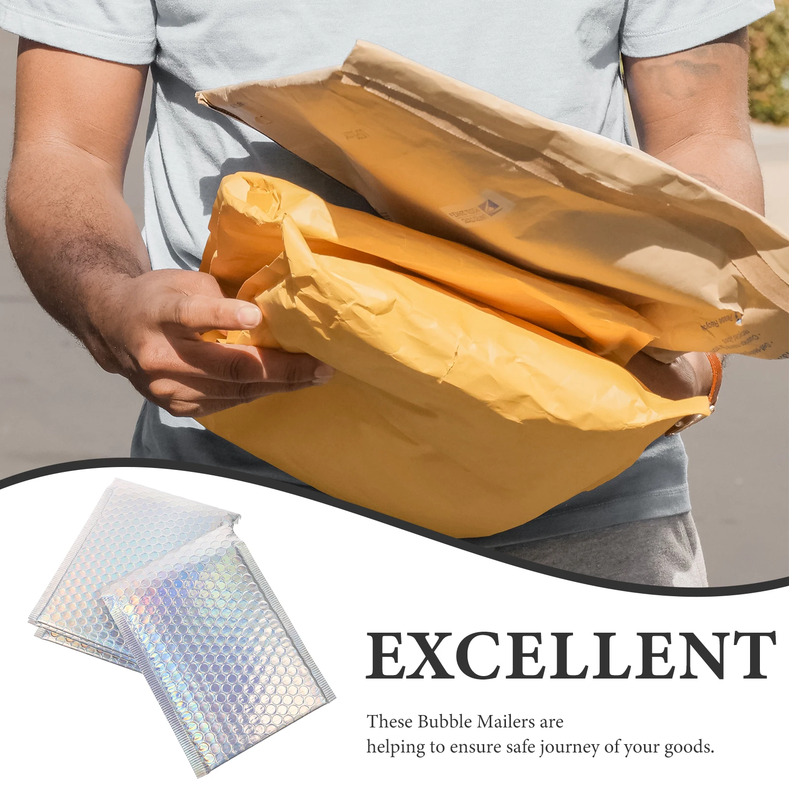 

16 шт. почтовых пакетов-конвертов с пузырчатой пленкой для упаковки и доставки, с уникальной застежкой, идеально подходят для отправки легких товаров