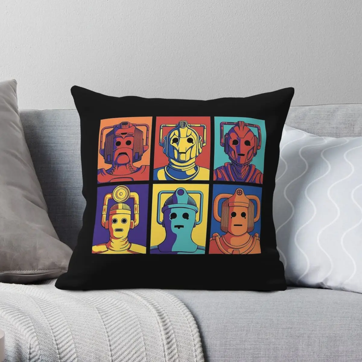 Cyberpop Evolution Cybermen Square Pillowcase Polyester Linen Velvet Creative Zip Decorative Home Cushion Cover