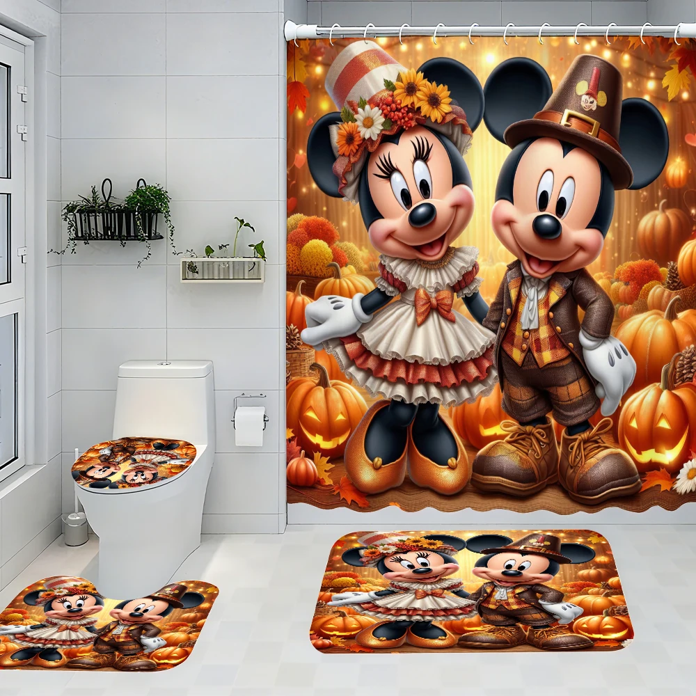 

Disney Mickey Mouse Bathroom Four-piece Set - Avant-garde Waterproof Shower Curtain, creating a complete bathroom kit