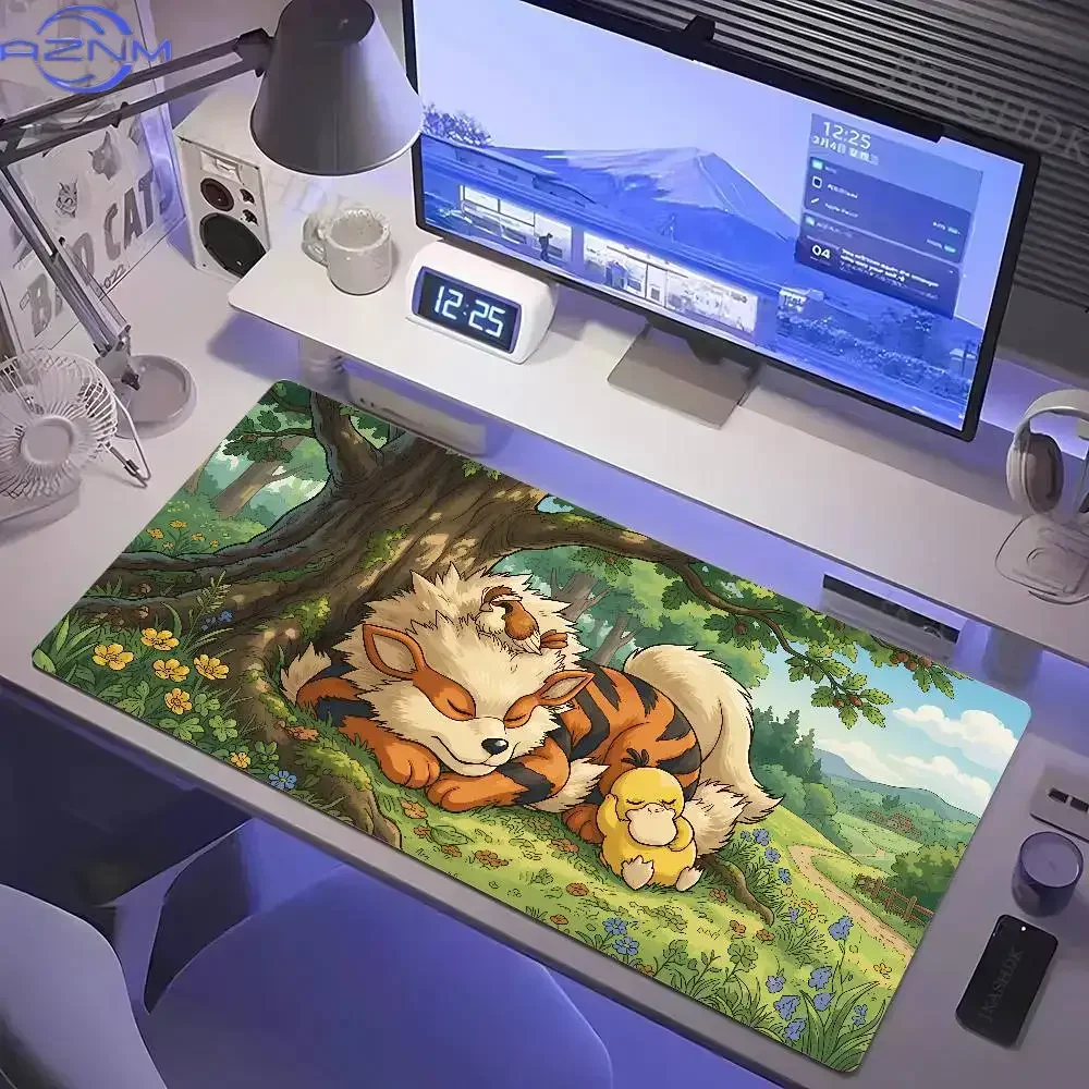 Mouse Pad Anime PC Gamer Cabinet Mausepad P-Pokemon Keyboard Desk Mat Computer Gaming Accessories Kawaii Pikachu Playmat