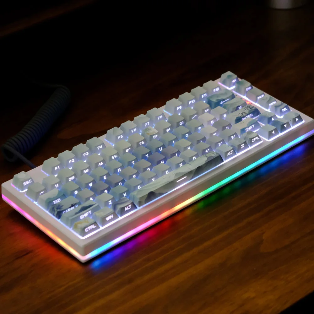 

PBT Keycaps Cherry Profile Dye-Sublimated Chinese Style Side-Legend Translucent Keycaps MX Compatible for Mechanical Keyboard