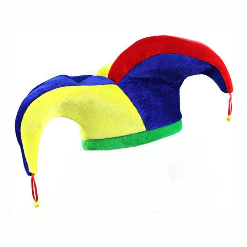 Sombrero de payaso de circo para hombre y mujer, gorros de carnaval, vestido elegante, accesorios triangulares para fiesta, campana, bandera nacional, disfraz de Halloween, Cosplay