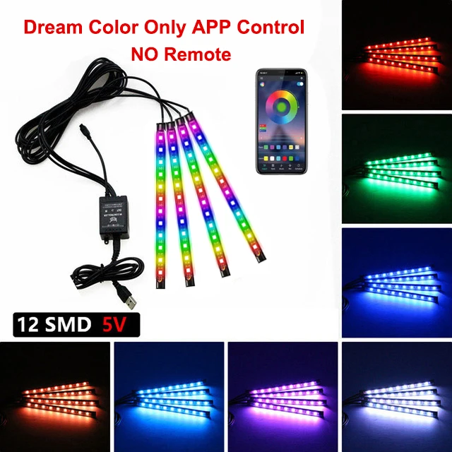 Neon LED Auto-interieur Ambient Voet Strip Light Kit Accessoires Achtergrondverlichting Afstandsbediening App Muziekbediening Auto RGB Decoratieve Lampen