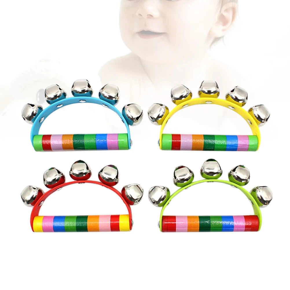

4 Pcs Kids Toys Hand Bell Educational Music Instrument Taste Stainless Steel Jingle Bells Child