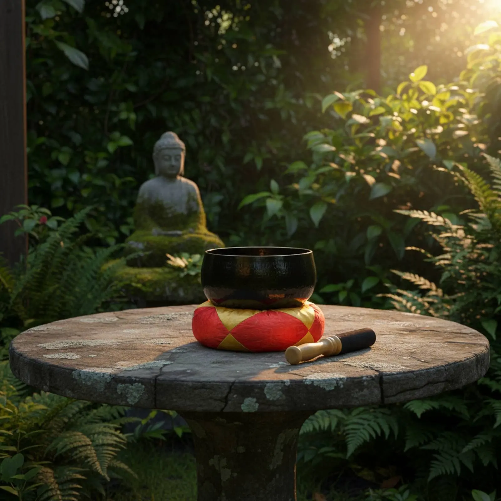 

Mindfulness Meditation Sound Bowl Deep Rich Reverberation Tibetan Singing Bowl Set Standing Chime for Meditators, Relaxation