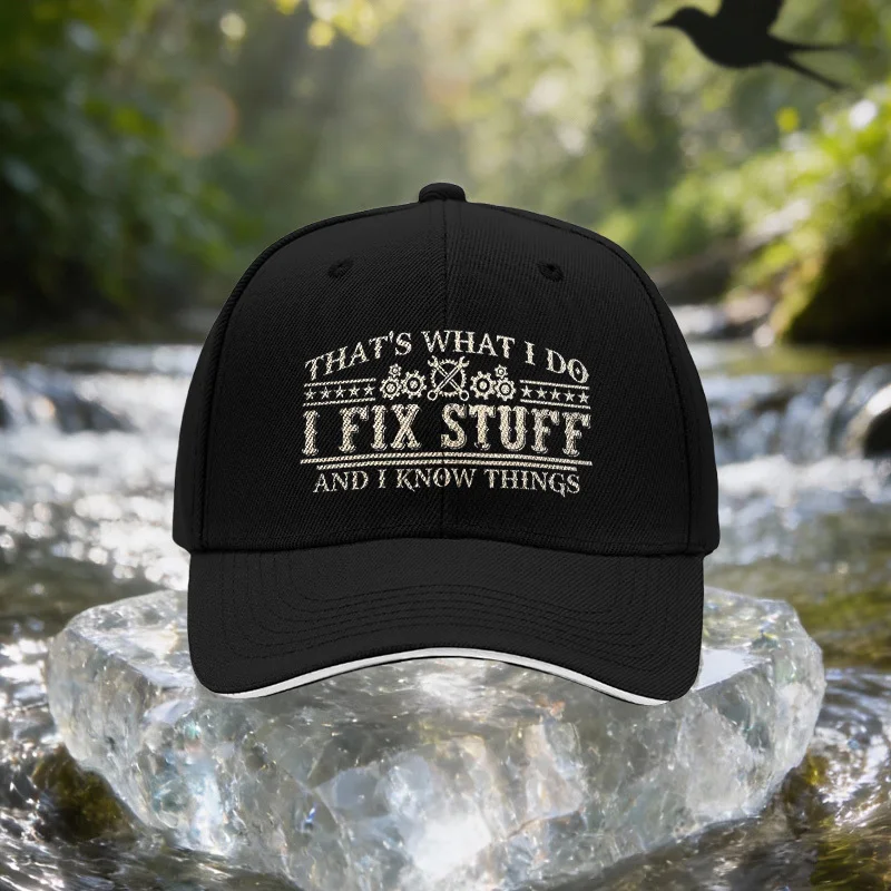 I Fix Things Sandwich Cap, Unisex Easy Lightweight Adjustable Outdoor Sun Hat, Ideal Gift for Travel, Parties, Birthdays, Fashio