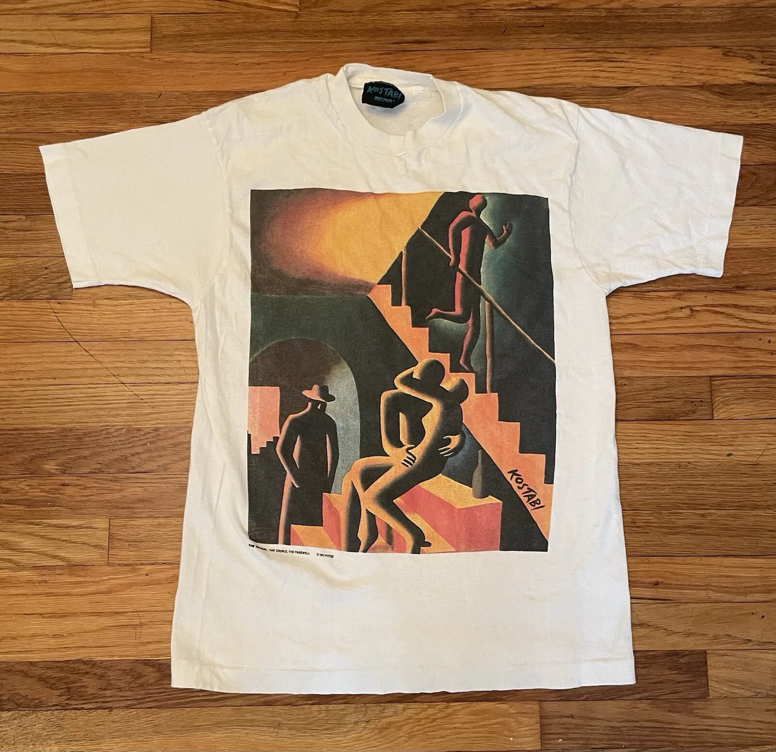 Vintage 80s Mark Kostabi Pop Art Shirt USA Picasso M/L Surrealist Matisse Voyeur
