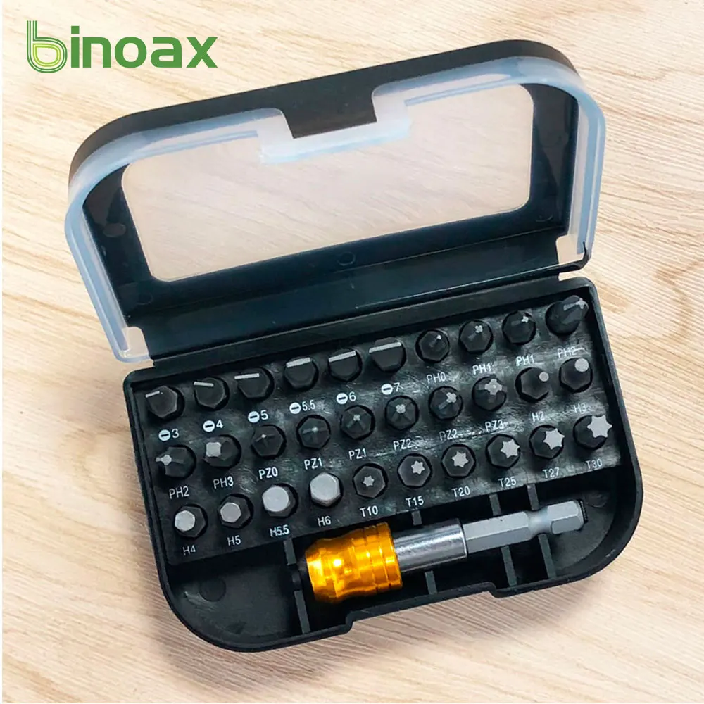Binoax 31pcs Set di punte per cacciavite quadrato di sicurezza assortimento di punte per viti Set di utensili elettrici
