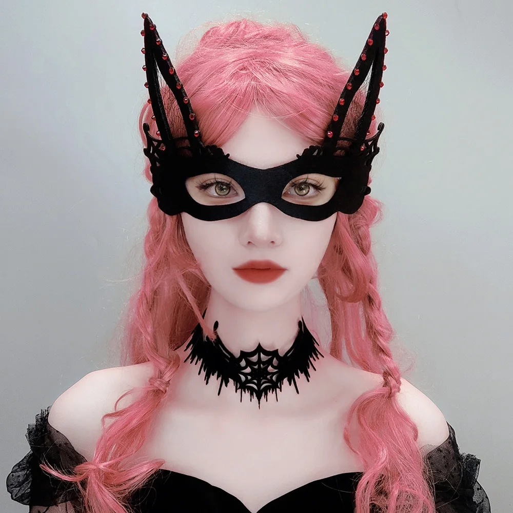 

Rabbit fox ears halloween carnival easter party half face