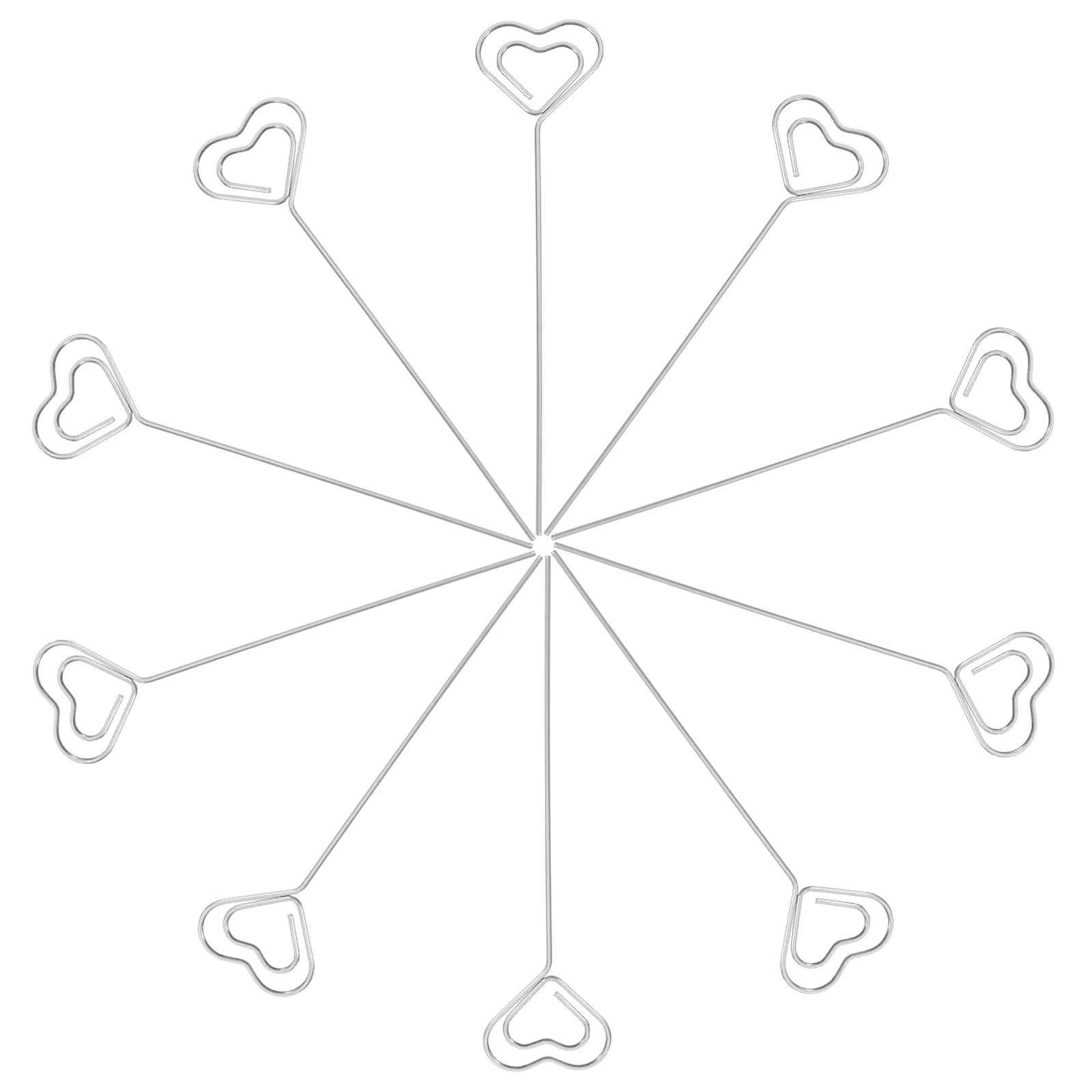 

20pcs Heart Shaped Memo Holders Iron Note Clamps Photo Picture Holder Wire Place Card Picks Office Supplies