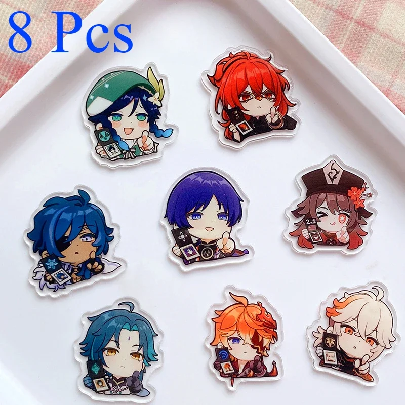 1 Set Anime Spel Genshin Impact Schattige Klee Xiao Revers Badges Kleding Sieraden Kraag Acryl Broches Accessoires Geschenken Voor Vriend