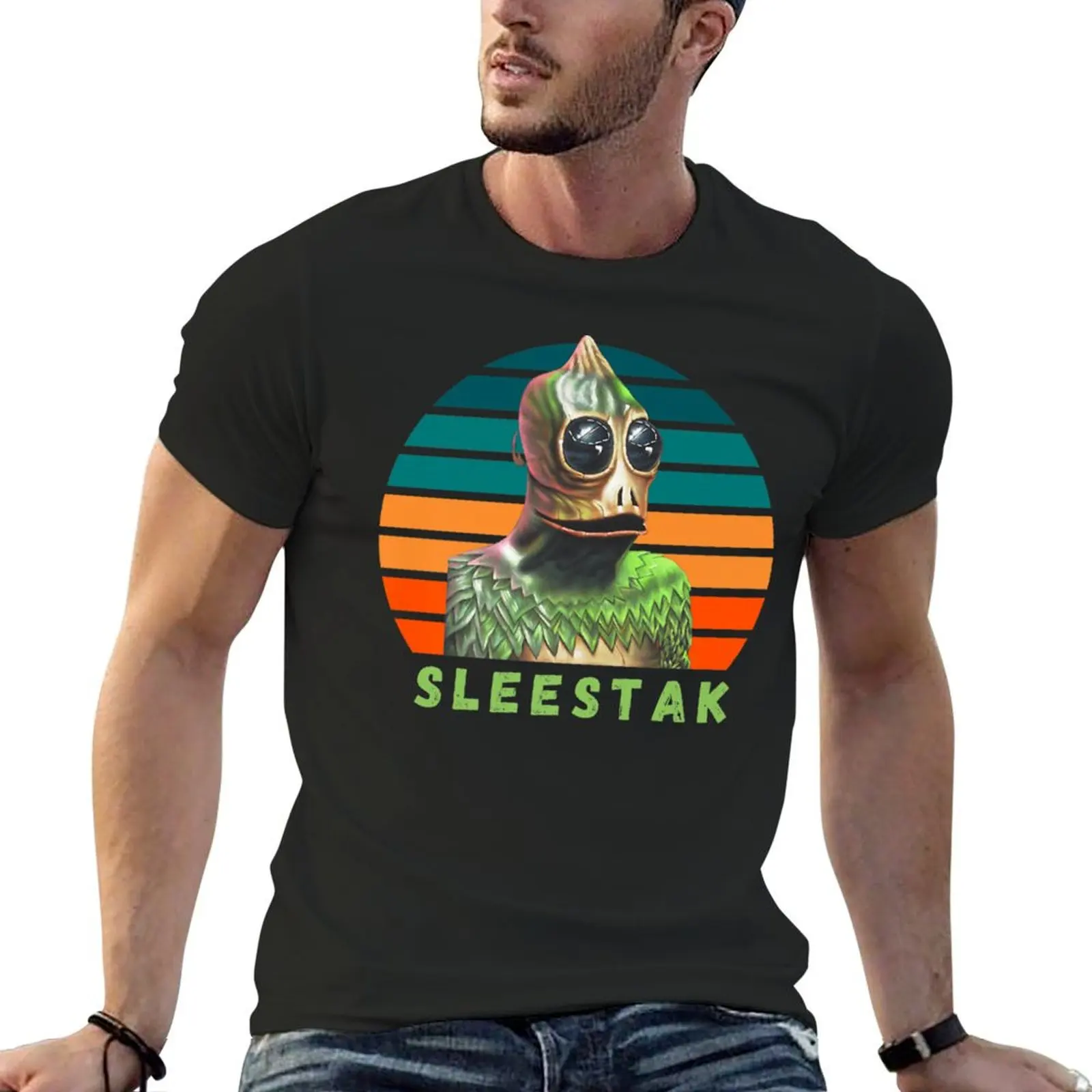 

Sleestak - Land OF The Lost-классическая мужская футболка с принтом животных для мальчиков